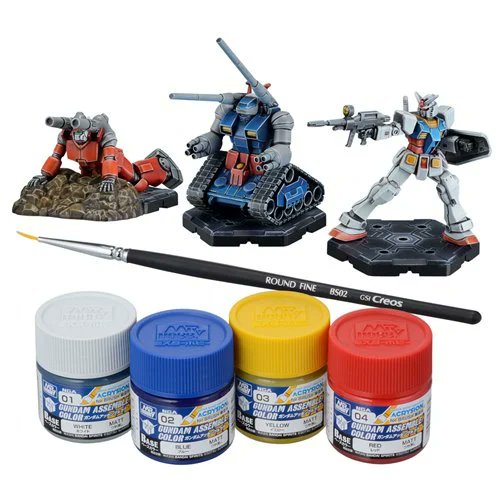 Bandai Gundam Assemble 01 Paint Pack - Unpainted Mini Gundam Figures for Gunpla Dioramas, Model Kits