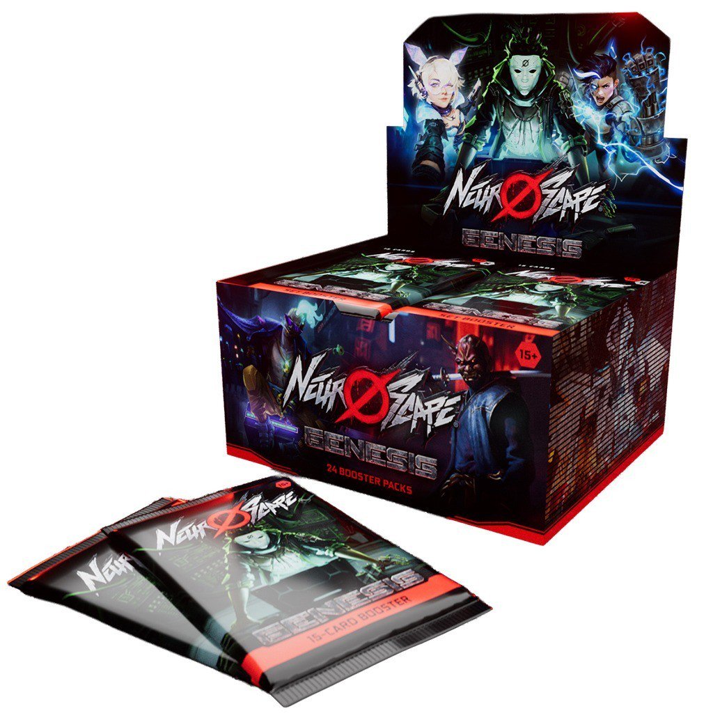 Neuroscape Genesis Unlimited Booster Box, 24 Booster Packs, English Trading Cards, Collectible Card Game TCG Booster Box for Collectors and Players