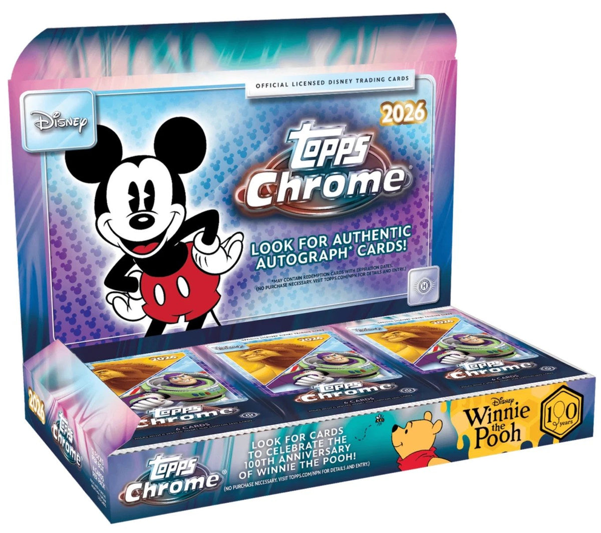 2026 Topps Chrome Disney Hobby Box Collectible Trading Cards Hobby Collection (Preorder)