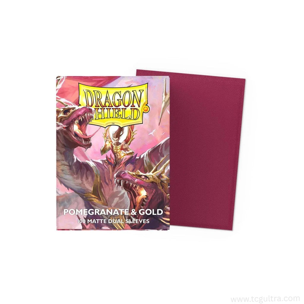 Dragon Shield Dual Matte Standard Card Sleeves Pomegranate & Gold 100 ct – Durable TCG Sleeves for MTG, Pokémon, Lorcana, One Piece, Digimon – Opaque