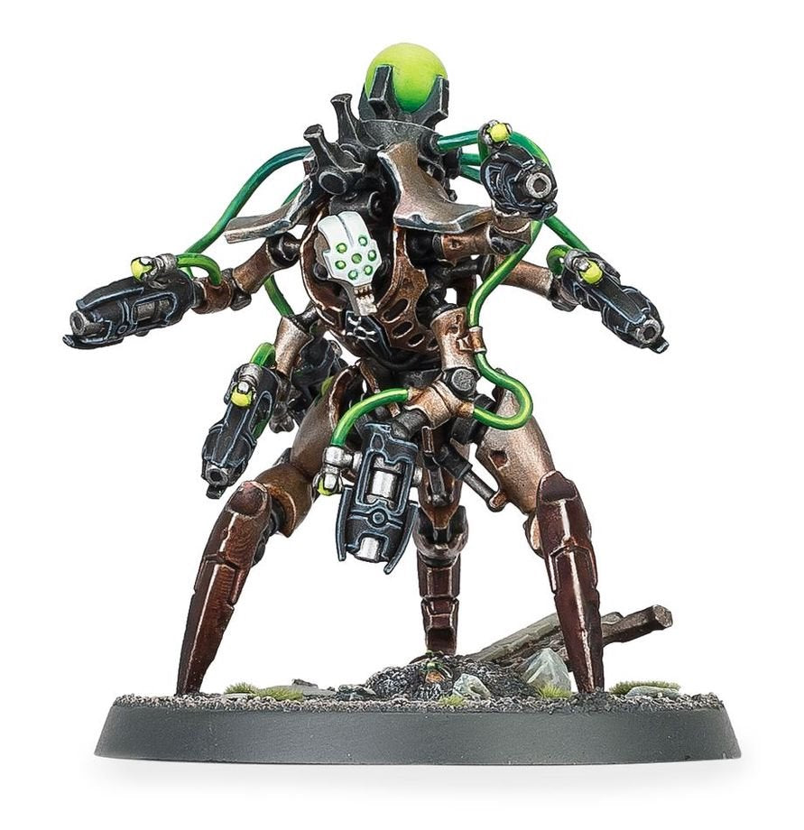 Warhammer 40,000 Necrons Hexmark Destroyer – Necron Elites Miniature with Six Enmitic Disintegrator Pistols, Citadel 50mm Base, Tabletop Wargaming