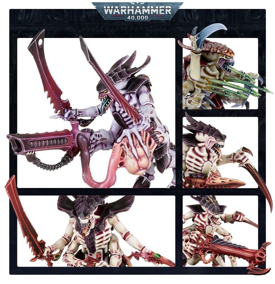 Warhammer 40,000 Tyranids Warriors Miniatures Kit – Build 3 Tyranid Warriors or Tyranid Prime – Customizable Bio-Weapons & Poses – Plastic Tabletop