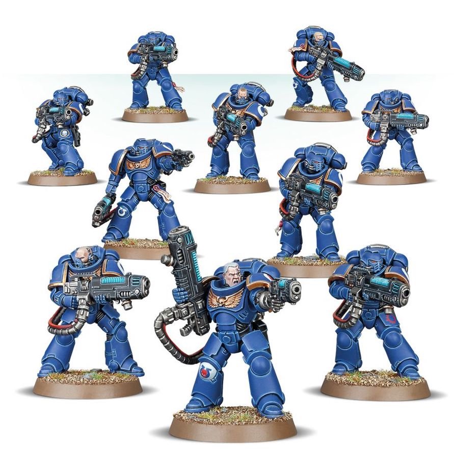 Warhammer 40,000 Space Marines Primaris Hellblasters Squad Miniatures Kit – 10 Multi-Part Plastic Models with Plasma Weapons, Citadel Bases & Transfer