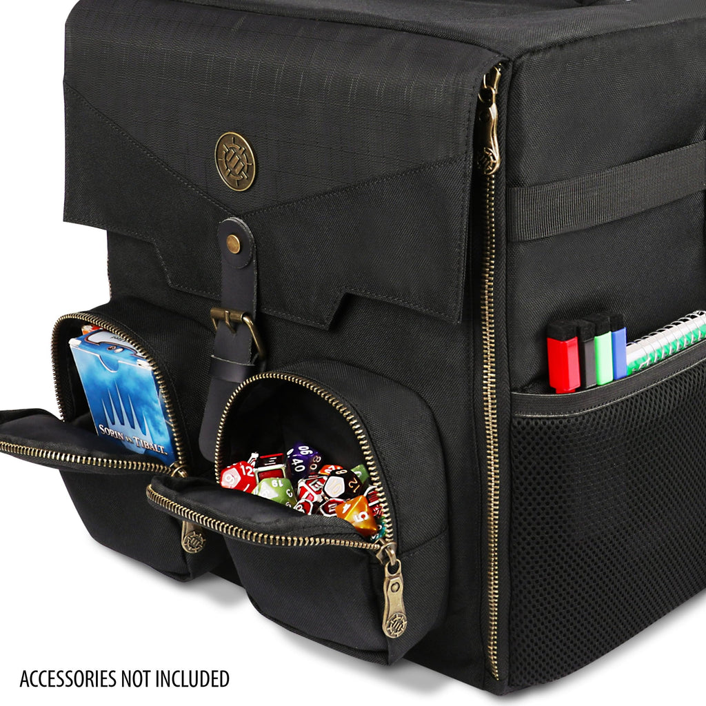 ENHANCE Board Game Shoulder Bag - Reinforced Board Game Storage with Padded Shoulder Strap and Accessories Pockets for Dice, Cards, More - Carrier