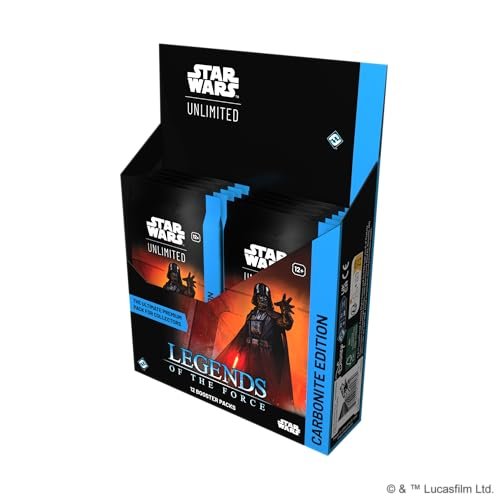 Star Wars: Unlimited TCG Legends of The Force Carbonite Edition Booster Display - 12 Premium Booster Packs with Exclusive Variants, Ages 12+, 2+