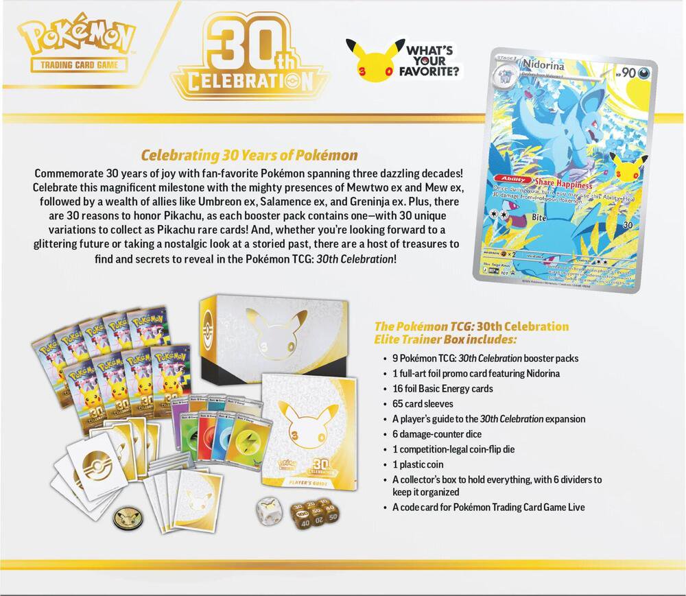 Pokémon TCG: 30th Celebration Elite Trainer Box - (Preorder)