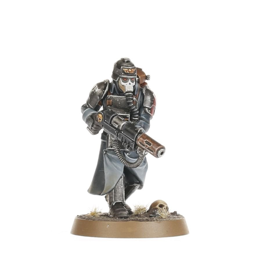 Warhammer 40K Astra Militarum Krieg Command Squad Miniatures Kit – Lord Commissar & Veteran Krieg Guardsmen – 7 Plastic Figures with Custom Weapon
