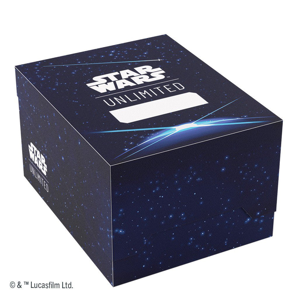 Star Wars Unlimited Twin Suns Soft Crate Card Back Blue, Officially Licensed Deck Box with Token Box and 2 Slide Card Cases, Holds Double-Sleeved