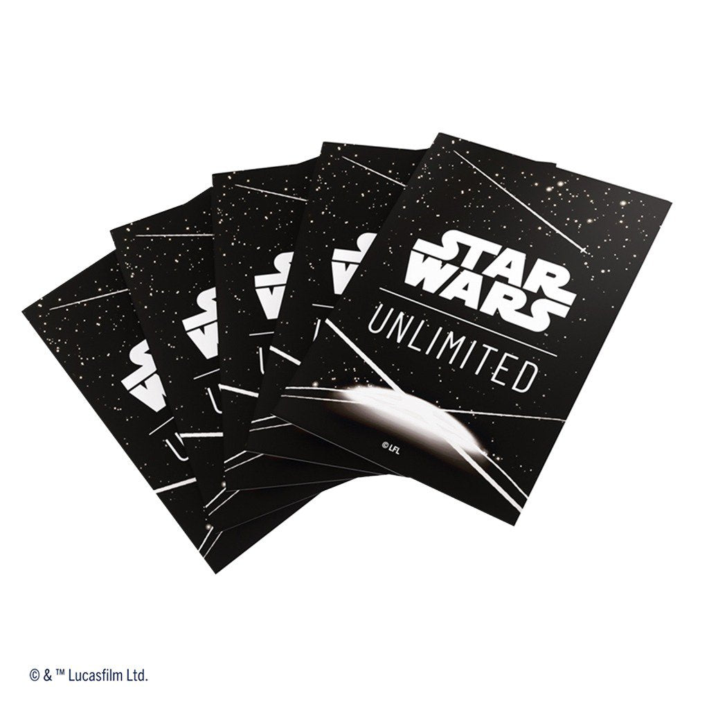 Star Wars Unlimited Art Card Sleeves, Card Back White, 60 Standard Size Sleeves with 1 Clear Leader Sleeve, Durable Printed Card Protectors for TCG