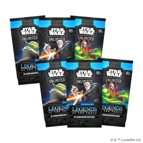 Star Wars: Unlimited TCG Legends of The Force PRERELEASE Box - Includes 6 Booster Packs & Exclusive Promo Cards, Ages 12+, 2+ Players, 20 Minute