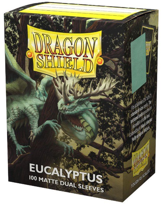 Dragon Shield Dual Matte Sleeves Eucalyptus 100CT – Standard Size Card Sleeves for MTG, Pokémon, Lorcana & Flesh and Blood, Textured Matte Back, Clear