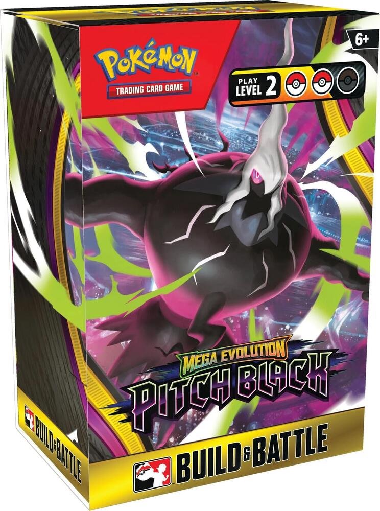 Pokémon Mega Evolution ME05 Pitch Black Build & Battle Box with 4 Booster Packs, 40-Card Deck & Promo Card