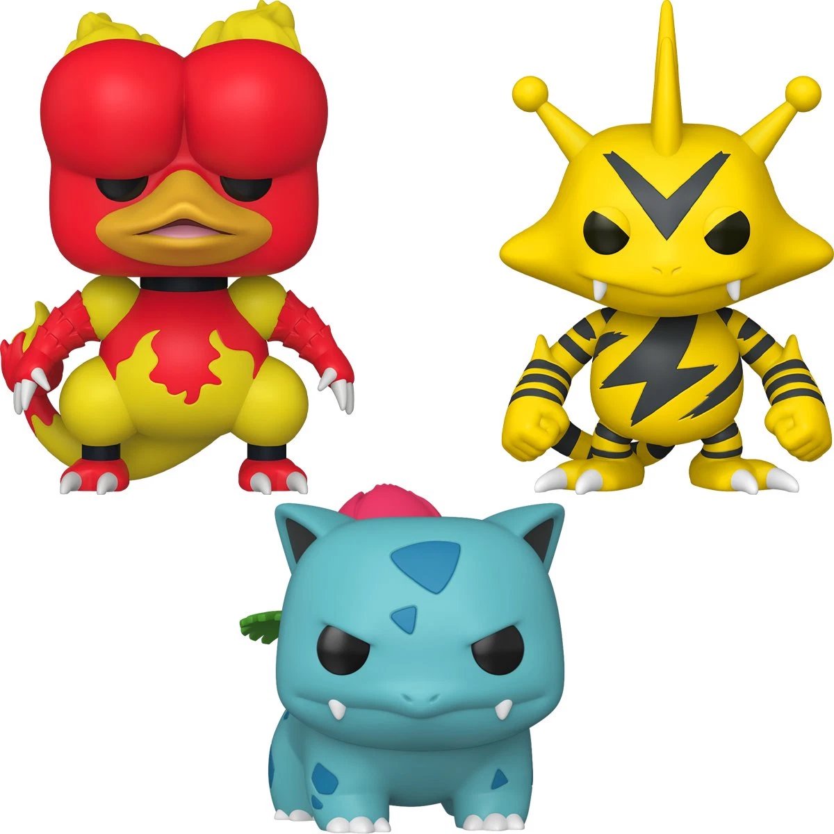 Pokemon Wave 22 Funko Pop! Games - Set of 3 (Electabuzz #1124, Magmar #1125, and Ivysaur #1126) Collectible Vinyl Figures