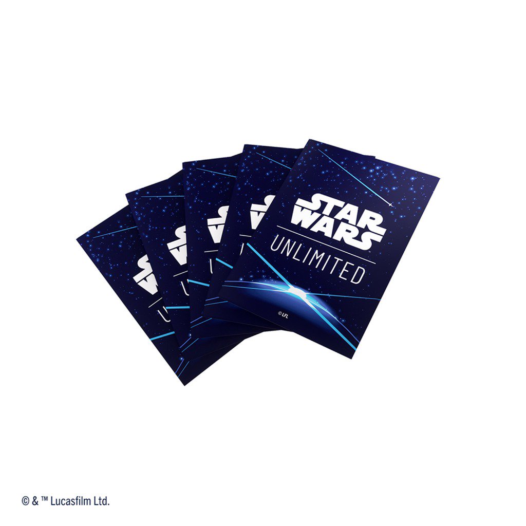 Star Wars: Unlimited Art Sleeves Cardback Blue, 60 Matte Card Sleeves with 1 Clear Leader Sleeve, Standard Size Trading Card Sleeves for TCG & LCG