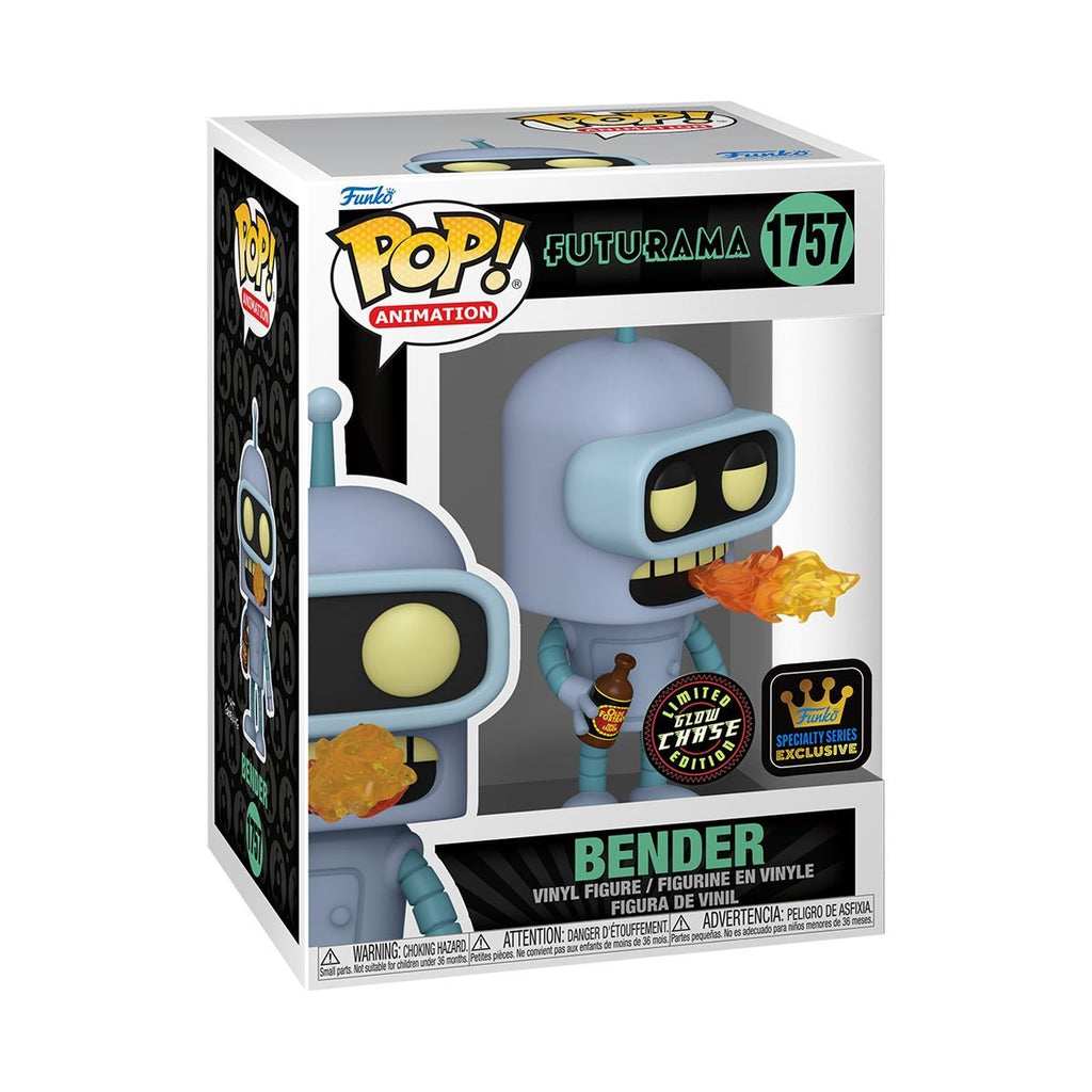 Bender Funko Pop! Animation Futurama - Approx. 4 1/2" Collectible Glow Chase Limited Edition Specialty Series Exclusive Vinyl Figure #1757 with