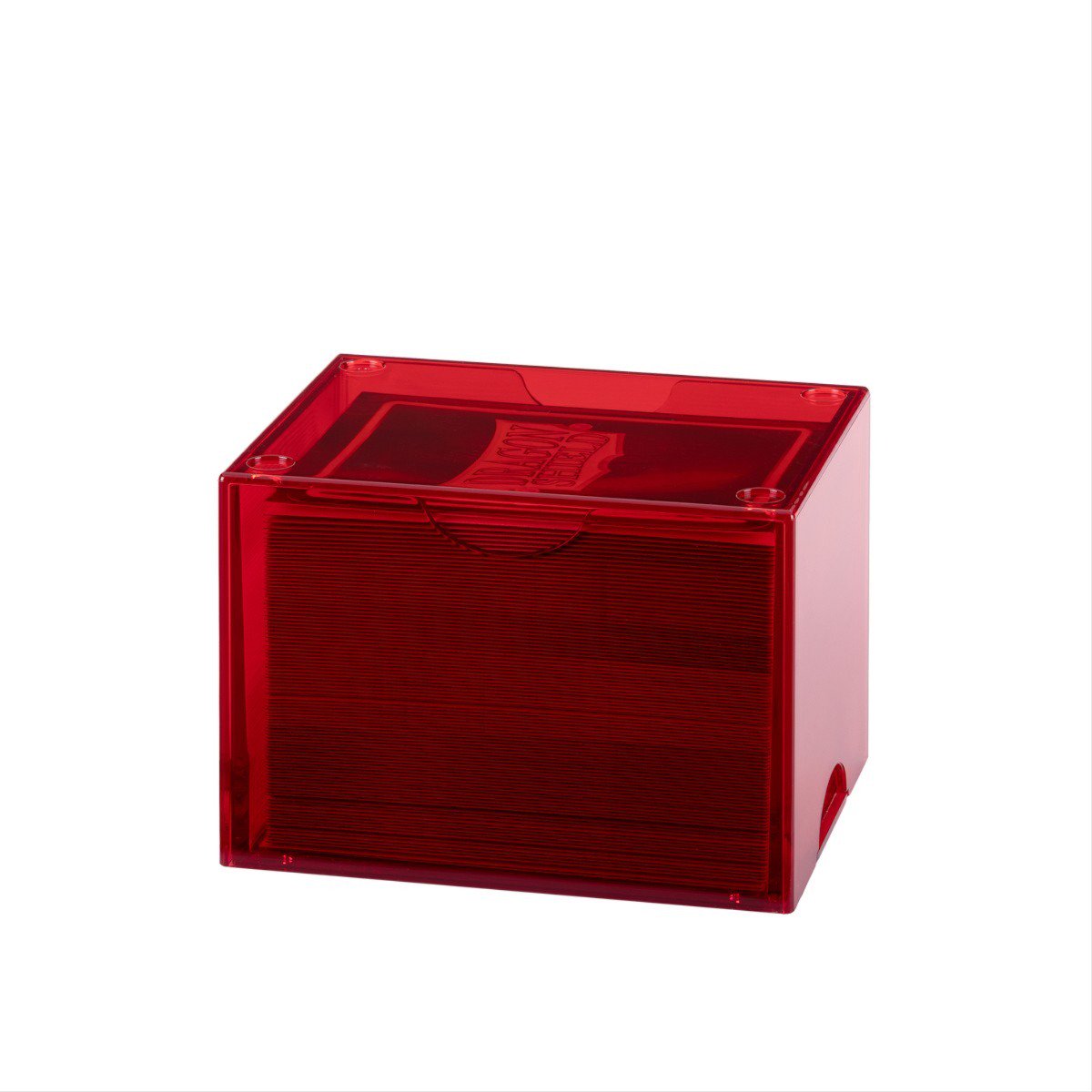 Dragon Shield Strongbox Deck Box Red 100+ Double-Sleeved Card Capacity, Clear Acrylic Stackable Trading Card Storage Case for MTG, Pokémon, Yu-Gi-Oh!