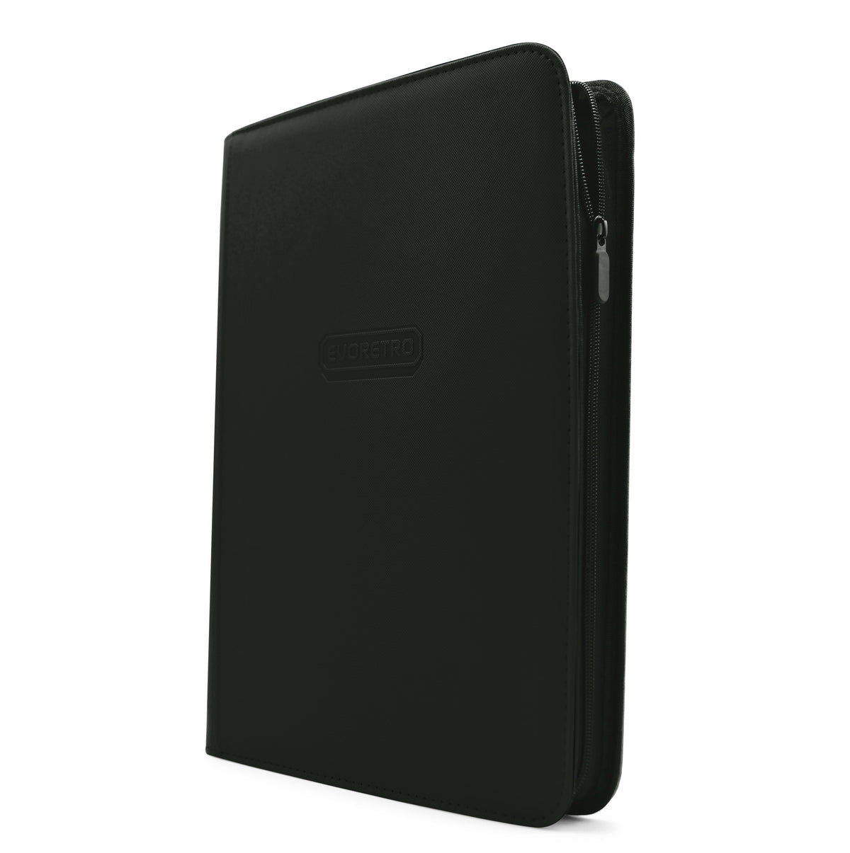 EVORETRO Zip Binder for Trading Cards – 360 Card Capacity Black PU Leather Album with Zipper Closure, Card Storage Organizer for TCG, Sports Cards