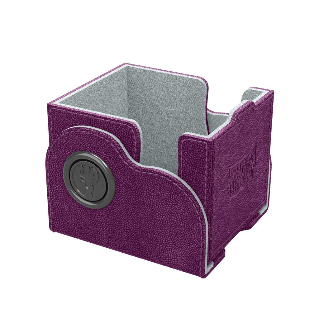 Dragon Shield Dragon Lock System Deck Box 100+ Purple & Frost for Standard Size Trading Cards, Magnetic Deck Case with Display Window Holds 130