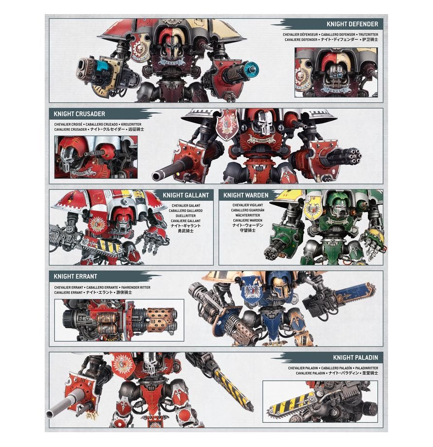 Warhammer 40K Imperial Knights Knight Questoris Model Kit – Multipart Plastic War Machine Figure with 6 Build Configurations for Warhammer 40,000