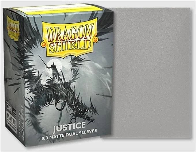 Dragon Shield Dual Matte Justice Card Sleeves 100ct – Premium Opaque Black Interior, Smooth Shuffle, Durable Trading Card Protectors for Standard Size
