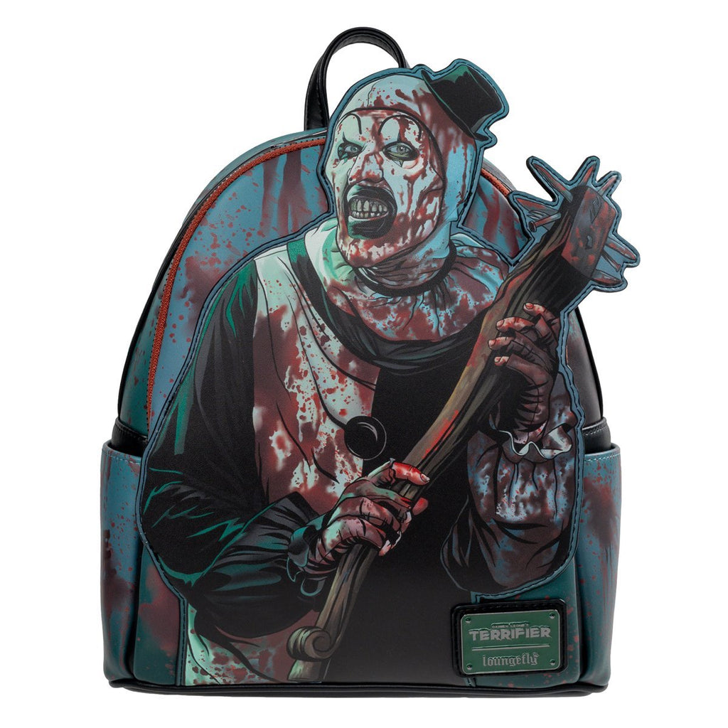 Loungefly Terrifier Art the Clown Glow-in-the-Dark Blood Splatter Mini Backpack - Entertainment Earth Exclusive Faux Leather Horror Collectible Bag