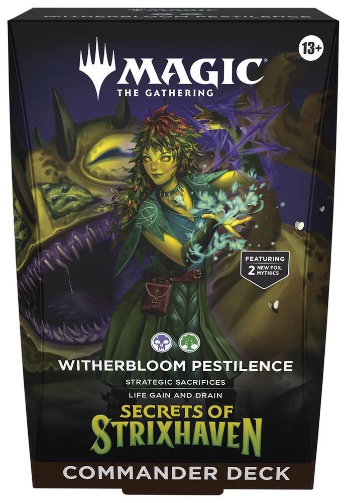 MTG Secrets of Strixhaven Witherbloom Pestilence Commander Deck – 100-Card Ready-to-Play Magic Deck with Foil Legendary Cards & New Multiplayer