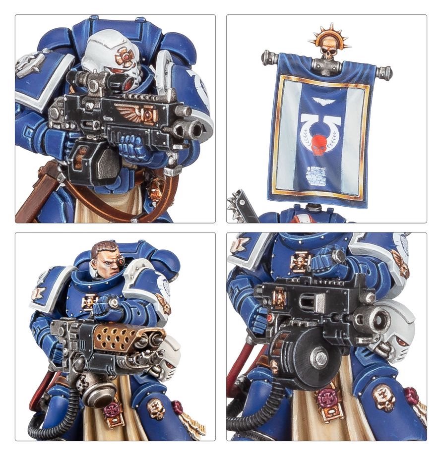 Warhammer 40K Space Marines Sternguard Veteran Squad Miniatures Kit – 5 Customizable Veteran Marksmen with Bolt Rifles, Combi-Weapons & Accessories