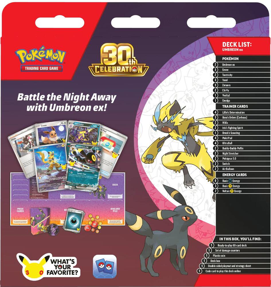 Pokémon TCG: 30th Celebration Battle Deck – Umbreon ex (Ready-to-Play 60 All-Foil Card Deck) - (Preorder)