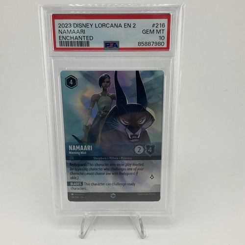2023 DISNEY LORCANA FLOODBORN EN 2- Namaari Enchanted #216 PSA 10