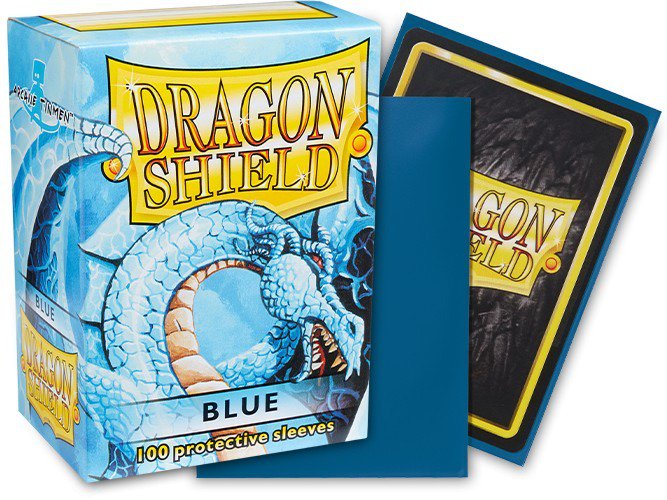 Dragon Shield Standard Classic Card Sleeves Blue 100 Count Glossy Protective Sleeves for Standard Size TCG Trading Cards, MTG, Pokemon, Flesh and