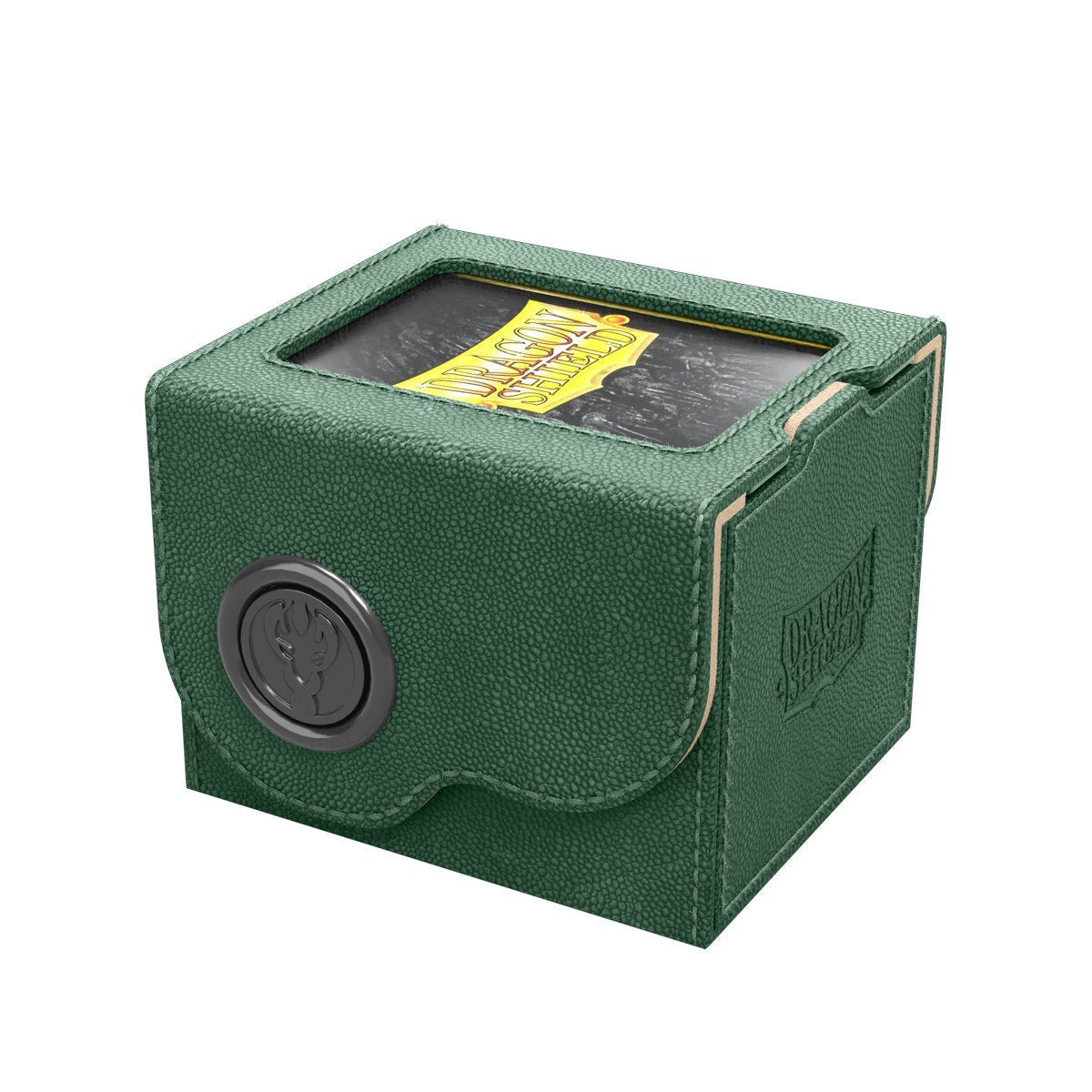 Dragon Shield Dragon Lock System Deck Box 100+ Green & Sand – Secure Magnetic Card Storage Case with Display Window, Holds 130 Single Sleeved Cards
