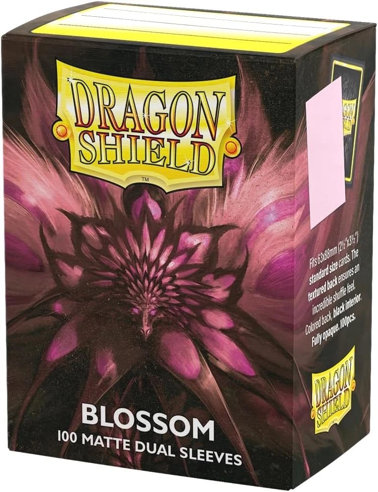 Dragon Shield Dual Matte Blossom Card Sleeves 100 Count – Standard Size TCG Protective Sleeves with Black Interior, Opaque Matte Finish for MTG