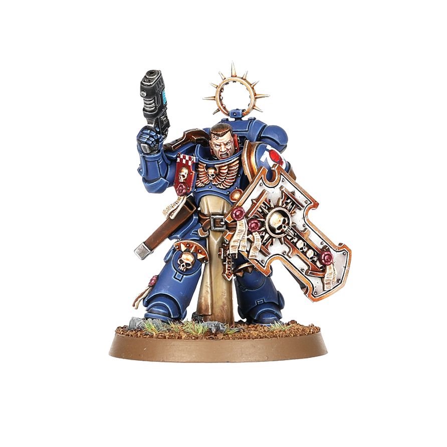 Warhammer 40,000 Space Marines Bladeguard Veteran Squad – 3 Plastic Miniatures with Power Swords & Storm Shields, Customizable Warhammer 40K Model Kit