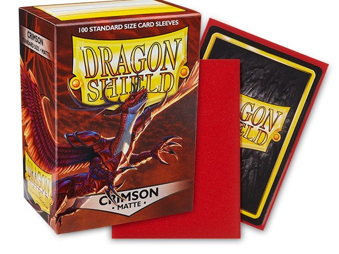 Dragon Shield Standard Matte Card Sleeves Crimson 100 Count, Textured Matte Finish, Durable Protective Sleeves for MTG, Pokémon, Lorcana, Flesh and