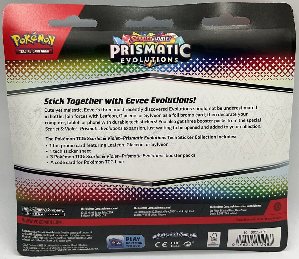 Pokemon TCG Scarlet & Violet: Prismatic Evolutions Tech Sticker Collection - Glaceon