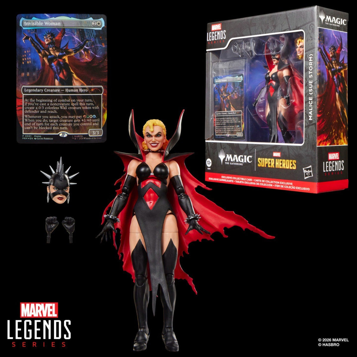 Magic: The Gathering Marvel Super Heroes Malice Sue Storm 6-Inch Action Figure with Exclusive Foil Trading Card, Marvel Legends Collectible Figure