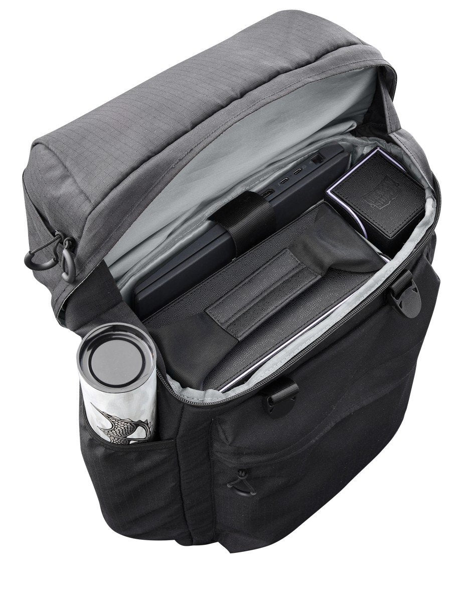 Dragon Shield Dragon Lock System Dragon Pack Backpack Black & Grey for TCG Players, Waterproof Gaming Bag with Laptop Sleeve, Deck Storage & Playmat