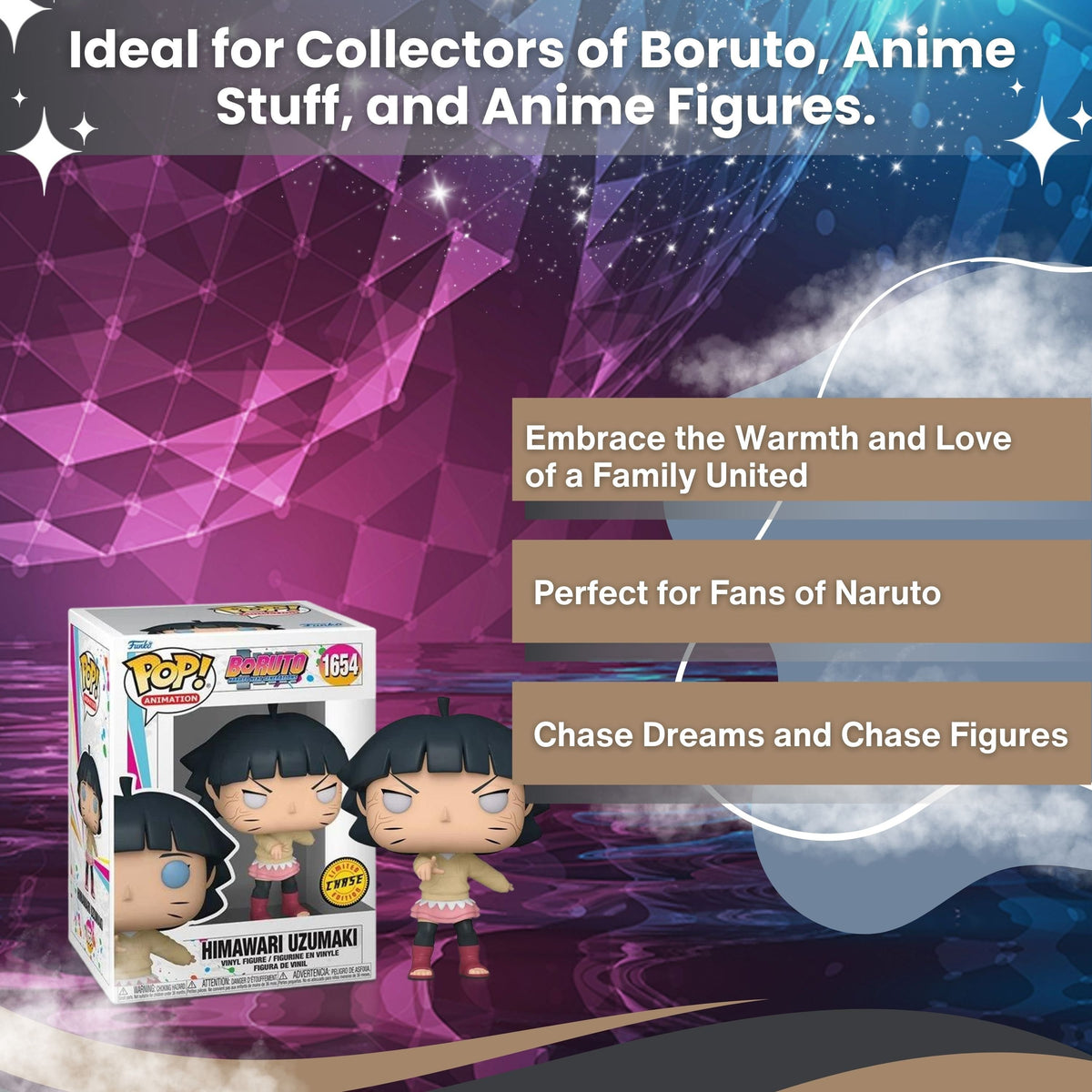 Himawari Uzumaki Funko Pop! Animation Boruto - Naruto Next Generation - Approx. 4" Chase Limited Edition Collectible Vinyl Figure #1654 with Display