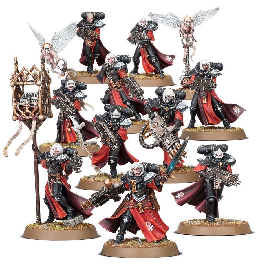 Warhammer 40K Combat Patrol Adepta Sororitas Army Set – 27 Multipart Plastic Miniatures, Sisters of Battle Warhammer 40,000 Starter & Expansion Box