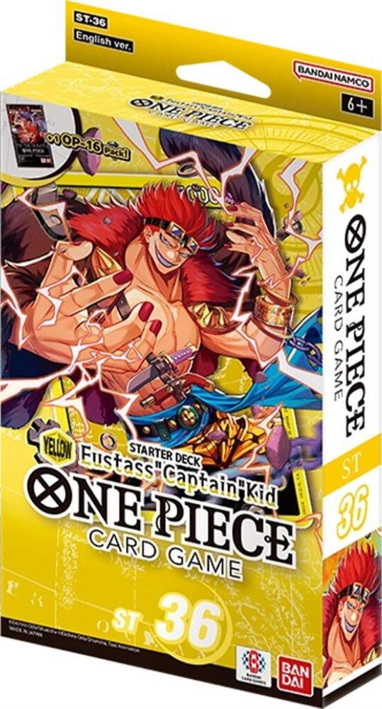 One Piece Card Game ST-36 Yellow Eustass "Captain" Kid Starter Deck 36, Ready-to-Play 51-Card Deck with Leader Card, 10 DON!! Cards & Index Cards