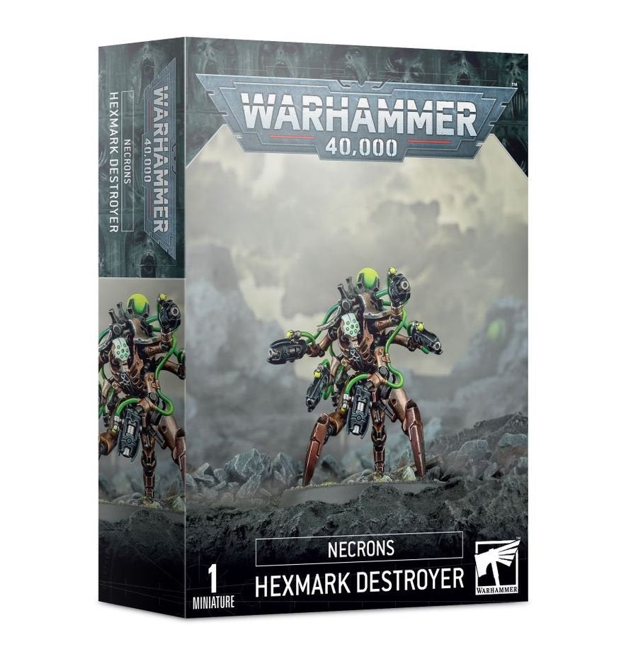 Warhammer 40,000 Necrons Hexmark Destroyer – Necron Elites Miniature with Six Enmitic Disintegrator Pistols, Citadel 50mm Base, Tabletop Wargaming
