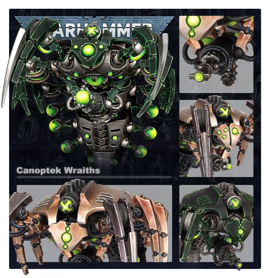 Warhammer 40,000 Necrons Canoptek Wraiths Miniatures Set – Build 3 Deadly Phase-Shifting Units – Fast Close Combat Hunters with 50mm Bases – Warhammer
