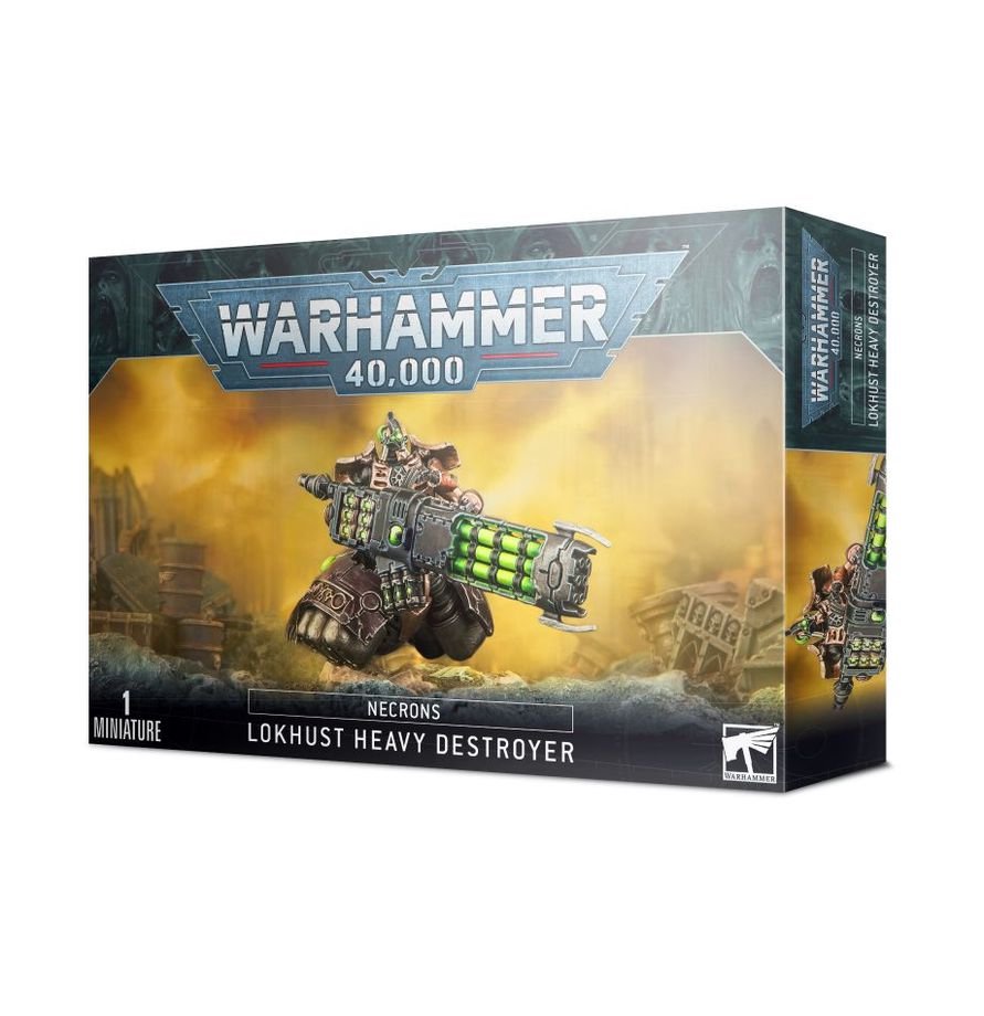 Warhammer 40,000 Necrons Lokhust Heavy Destroyer Push-Fit Miniature Model Kit with Gauss Destructor or Enmitic Exterminator, 60mm Base, Warhammer 40K
