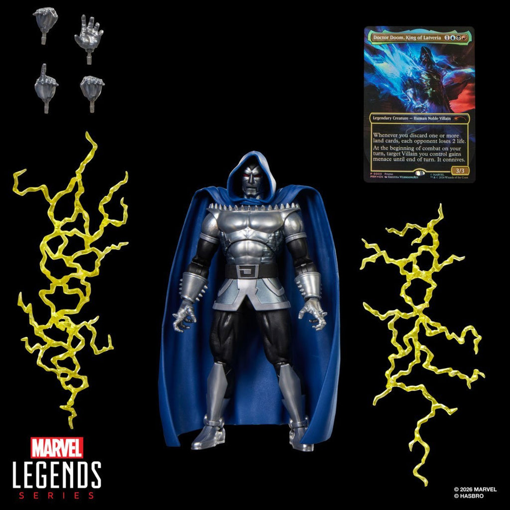 Marvel Legends Series Doctor Doom 2099 6-Inch Action Figure with 8 Accessories and Exclusive Foil Magic: The Gathering Card