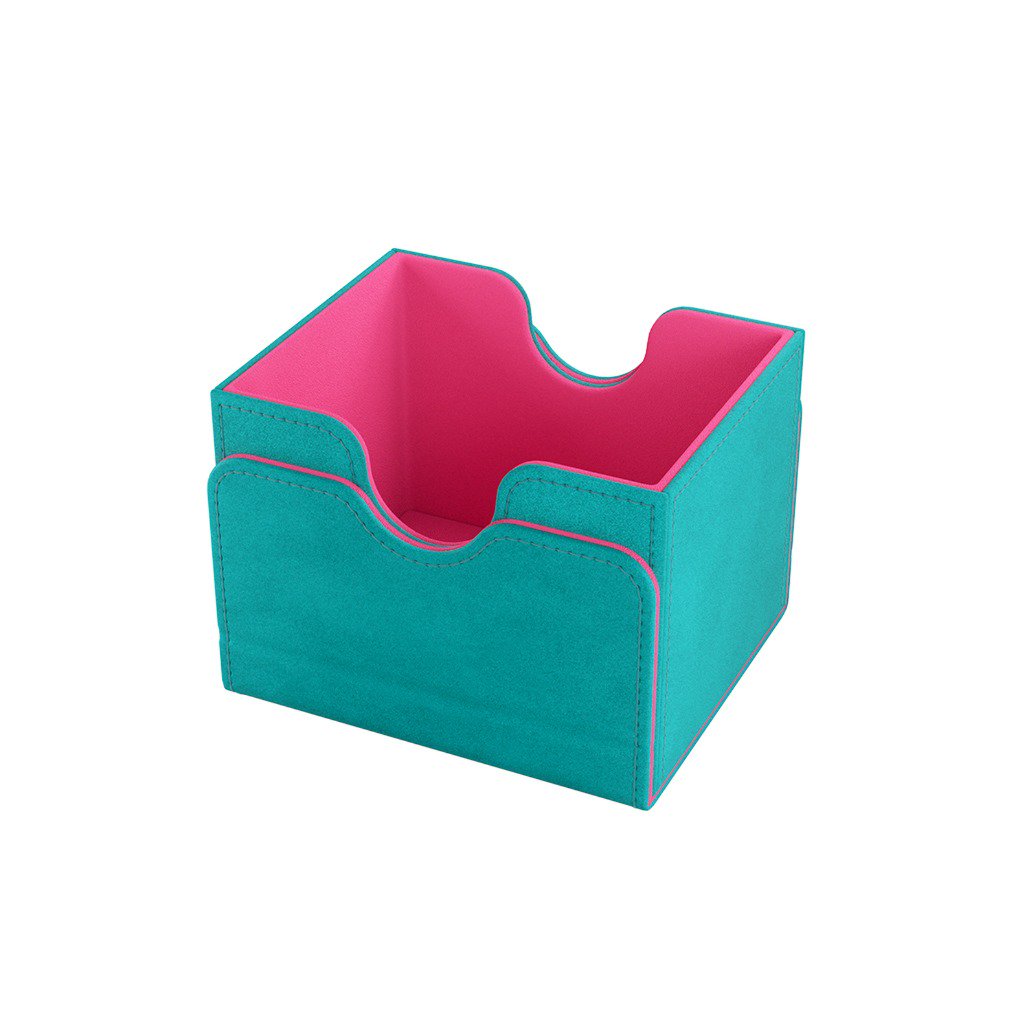 Gamegenic Sidekick 100+ XL Teal/Pink Card Deck Box, Extra Large Convertible Card Holder for 100 Double-Sleeved Cards, Commander Deck Storage