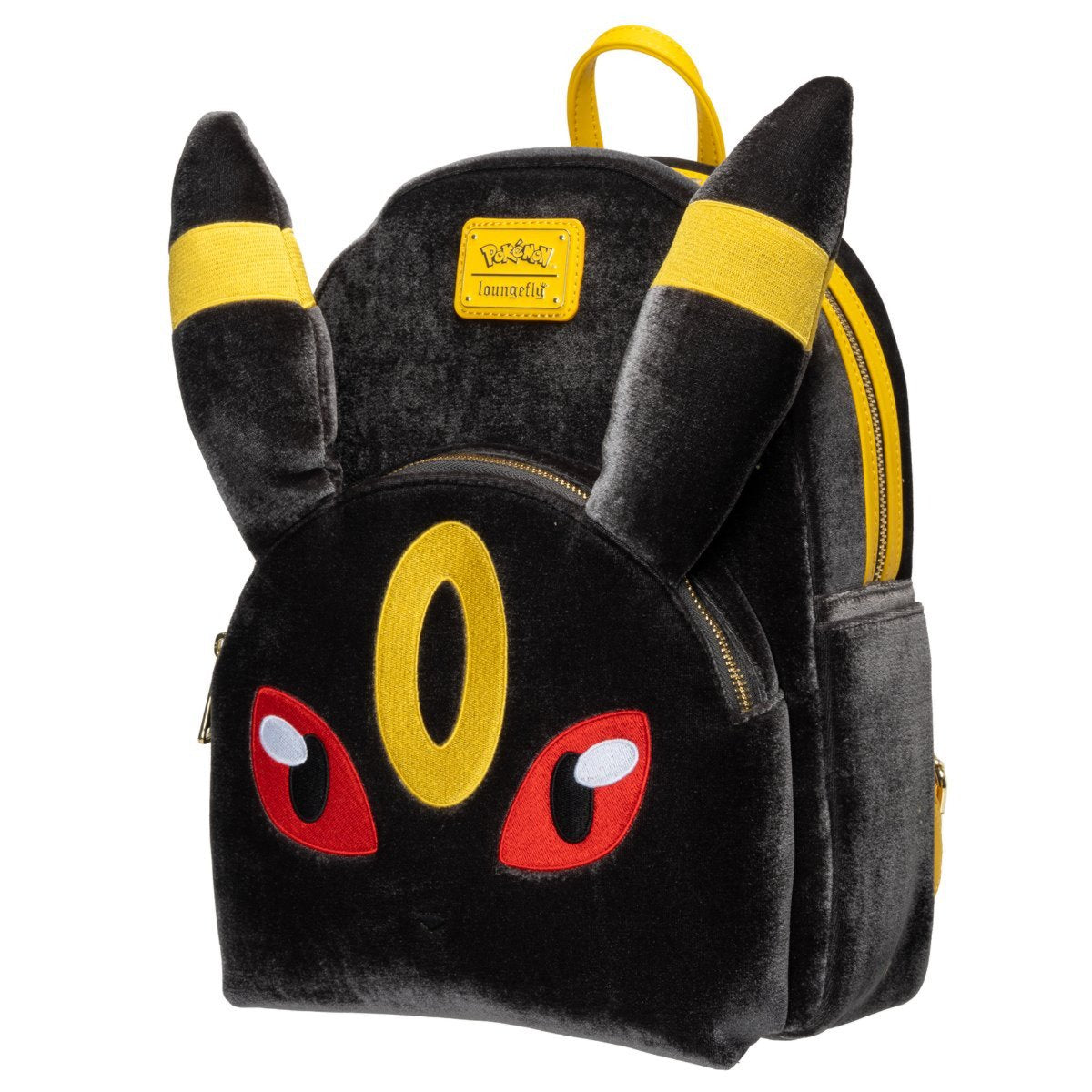 Pokemon Umbreon Midsize Backpack Entertainment Earth Exclusive by Loungefly, Plush Faux Fur Design, Adjustable Straps, Front Zipper Pocket