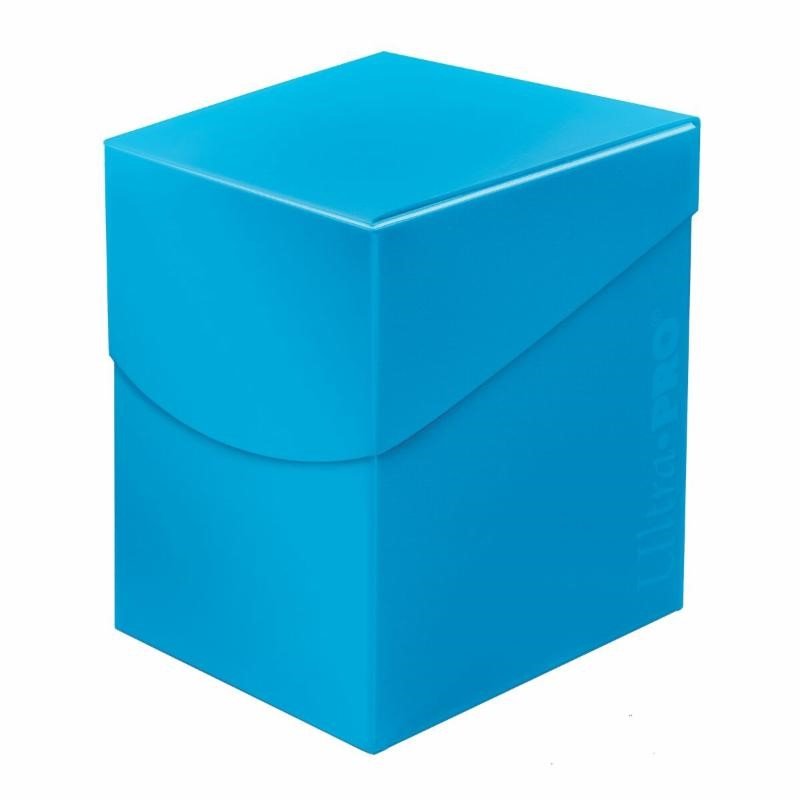 Ultra PRO Deck Box: PRO 100+ Eclipse – Sky Blue | Holds Up to 110 Standard Gaming Sleeved Cards | Self-Locking Lid with Thumb Notch for Easy Access