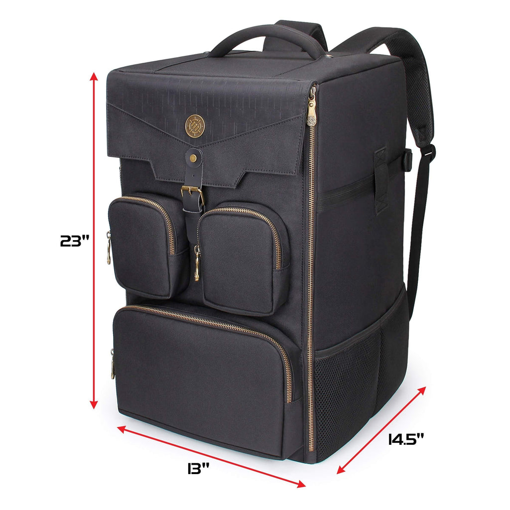 ENHANCE Board Game Backpack - Reinforced Rigid Board Game Storage with Padded Shoulder Straps, Carrying Handle, and Accessories Pockets for Dice