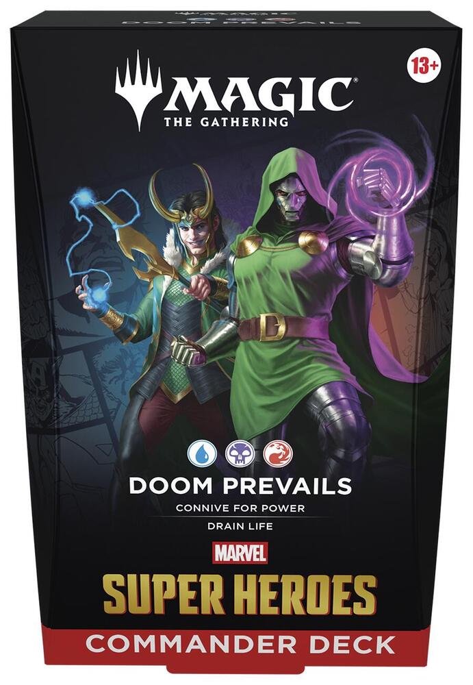 Magic: The Gathering Marvel Super Heroes Commander Deck Doom Prevails MSC – Ready-to-Play 100-Card MTG Deck, 30 New Cards, Tokens, Deck Box, Strategy