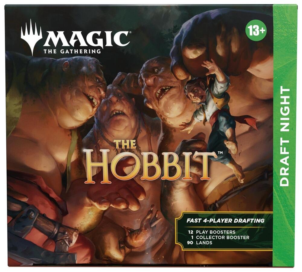 MTG The Hobbit Draft Night Box Set – 4-Player Pick-Two Draft Kit with 12 Play Boosters, 1 Collector Booster, Foils, Tokens & Lands – Magic: The